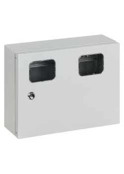 Корпус металлический ЩУ-1ф/2 (на 2 счётчика), 300х400х125 мм, IP54, RAL7035 светло-серый LITE