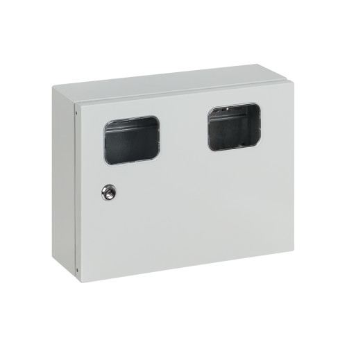 Корпус металлический ЩУ-1ф/2 (на 2 счётчика), 300х400х125 мм, IP54, RAL7035 светло-серый LITE