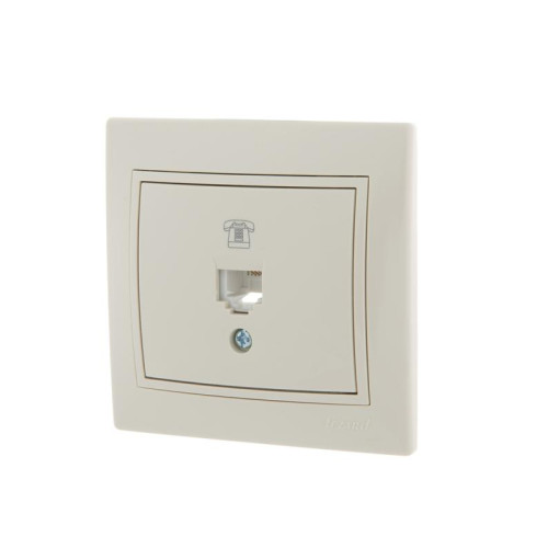 Розетка телефонная 1-м СП Mira RJ11 крем./крем.. LEZARD 701-0303-137 Розетка телефонная 1-м СП Mira RJ11 крем./крем.. LEZARD 701-0303-137