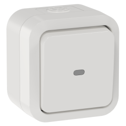 TORS Переключатель одноклавишный с индикацией 10А IP55 TS302 белый IEK