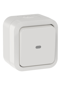 TORS Переключатель одноклавишный с индикацией 10А IP55 TS302 белый IEK