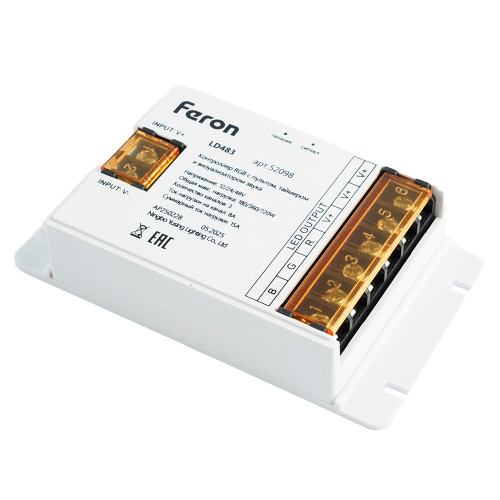 LD483 Контроллер RGB с пультом, таймером и визуализатором звука, 12-24-48V LD483 Контроллер RGB с пультом, таймером и визуализатором звука, 12-24-48V