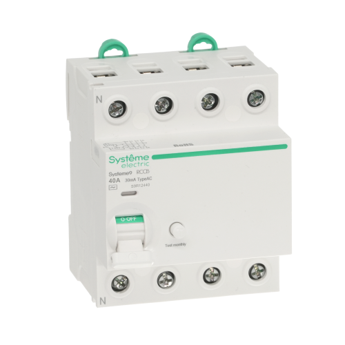 Systeme9 Выключатель дифференциального тока (ВДТ) 40A 4P 30мА Тип-AC 400В Systeme9 Выключатель дифференциального тока (ВДТ) 40A 4P 30мА Тип-AC 400В