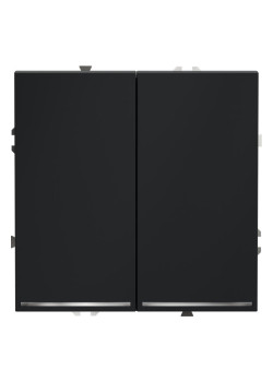 Переключатель проходной 2-кл. СП S70 10А с подсветкой механизм графит Voltum VLS020407