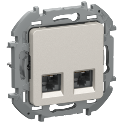 IEKINSPIRIA Розетка компьютерная двойная RJ45 категория 5Е UTP 6731281 шампань IEK