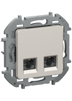 IEKINSPIRIA Розетка компьютерная двойная RJ45 категория 5Е UTP 6731281 шампань IEK