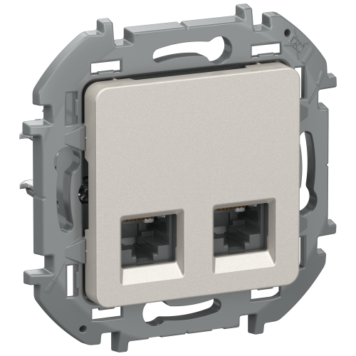 IEKINSPIRIA Розетка компьютерная двойная RJ45 категория 5Е UTP 6731281 шампань IEK
