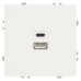 Розетка 2-местная USB + Type C (механизм), STEKKER, 250В, 20W, серия Эмили, RST10-5115-01, белый фарфор, soft touch