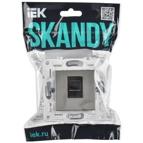 SKANDY Розетка компьютерная RJ45 кат.6 SK-K02N металл никель IEK SKANDY Розетка компьютерная RJ45 кат.6 SK-K02N металл никель IEK