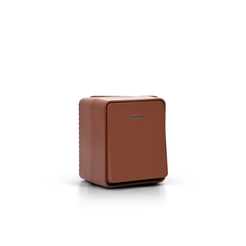 ATLASDESIGN PROFI IP54 О/У 1-клавишный ВЫКЛЮЧАТЕЛЬ с подсветкой, сх.1а, 10АХ, ТЕРРАКОТОВЫЙ ATLASDESIGN PROFI IP54 О/У 1-клавишный ВЫКЛЮЧАТЕЛЬ с подсветкой, сх.1а, 10АХ, ТЕРРАКОТОВЫЙ