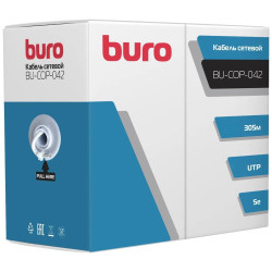 Кабель сетевой Buro BU-COP-042 UTP 4 пары cat.5E solid 0.42мм Cu 305м серый