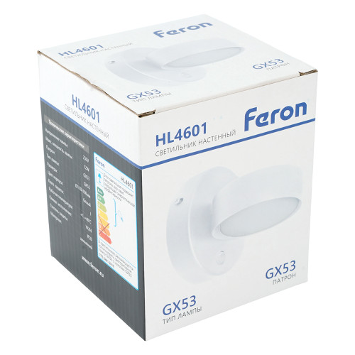 Светильник настенный Feron HL4601 12W, 230V, GX53, белый Светильник настенный Feron HL4601 12W, 230V, GX53, белый