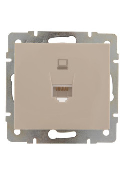 Розетка компьютерная СП Rain RJ45 16А IP20 механизм крем. LEZARD 703-0388-139