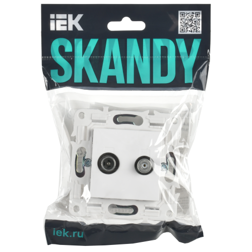 SKANDY Розетка двойная TV+SAT SK-A13W арктический белый IEK SKANDY Розетка двойная TV+SAT SK-A13W арктический белый IEK