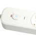 Сетевой фильтр 5-местный с/з STEKKER3x1мм2, 1,8 м, 250В, 16А, 2 USB-A+2 Type-C, серия Nova, белый