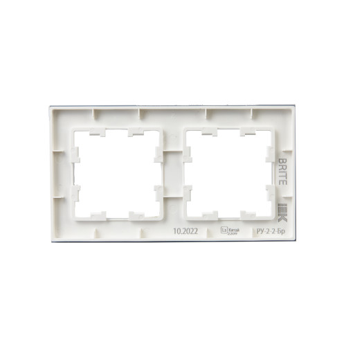 BRITE Рамка 2-местная РУ-2-2-Бр стекло белый матовый IEK BRITE Рамка 2-местная РУ-2-2-Бр стекло белый матовый IEK