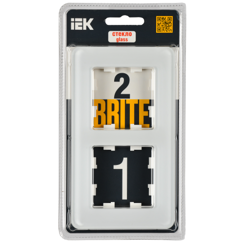 BRITE Рамка 2-местная РУ-2-2-Бр стекло белый RE IEK BRITE Рамка 2-местная РУ-2-2-Бр стекло белый RE IEK