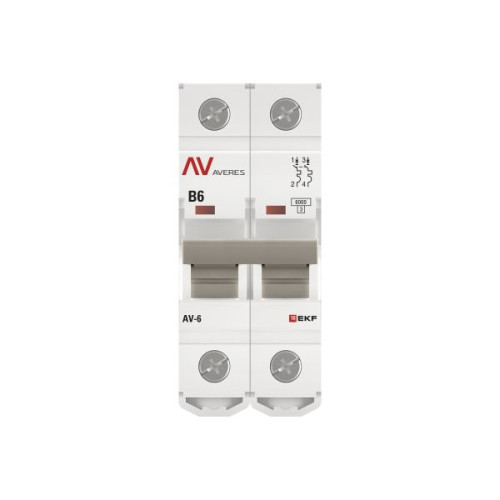 Авт. выкл. AV-6 2P 6A (B) 6kA EKF AVERES Авт. выкл. AV-6 2P 6A (B) 6kA EKF AVERES