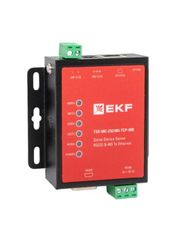 Преобразователь RS-232/485 в Ethernet, Modbus TCP/RTU/ASCII TSX EKF