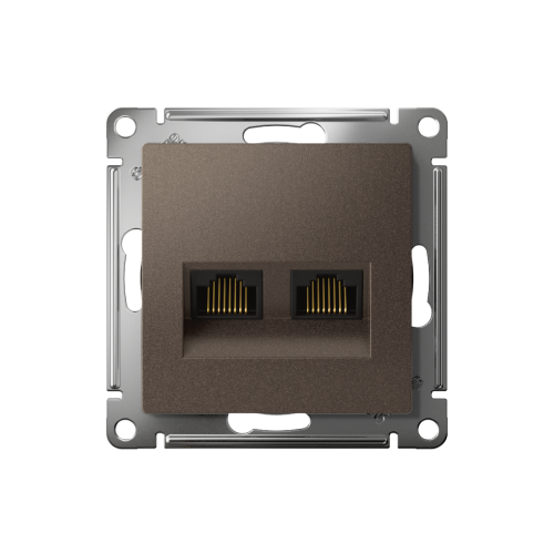 ATLASDESIGN РОЗЕТКА двойная компьютерная RJ45+RJ45 кат. 5e, механизм, МОККО