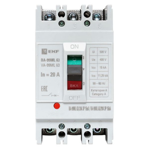 ВА-99МL 63/20А 3P 15кА EKF Basic ВА-99МL 63/20А 3P 15кА EKF Basic