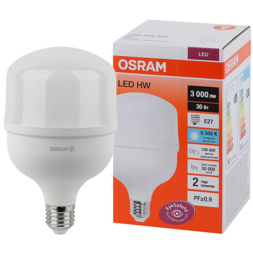 Лампа светодиодная высокомощная LED HW 30Вт T матовая 6500К холод. бел. E27 3000лм 140-265В угол пучка 200град. PF>/=09 (замена 300Вт) OSRAM 4058075576797 Лампа светодиодная высокомощная LED HW 30Вт T матовая 6500К холод. бел. E27 3000лм 140-265В угол пучка 200град. PF>/=09 (замена 300Вт) OSRAM 4058075576797