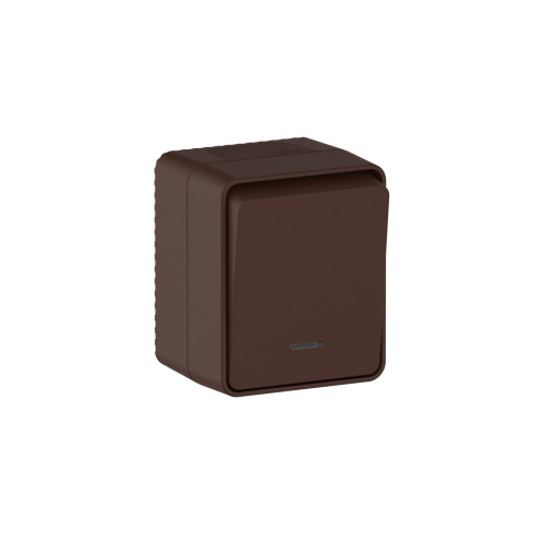 ATLASDESIGN PROFI IP54 О/У 1-клавишный ВЫКЛЮЧАТЕЛЬ с подсветкой, сх.1а, 10АХ, КОРИЧНЕВЫЙ ATLASDESIGN PROFI IP54 О/У 1-клавишный ВЫКЛЮЧАТЕЛЬ с подсветкой, сх.1а, 10АХ, КОРИЧНЕВЫЙ