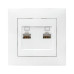 Валенсия розетка компьютерная RJ-45 2-местная белая EKF