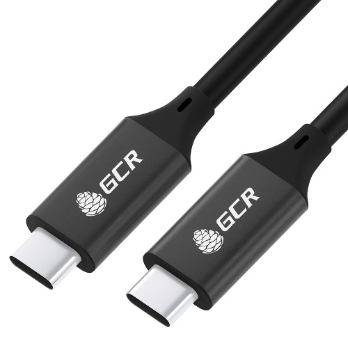 GCR PRO Кабель USB 3.1 (USB 3.2 Gen 2) Type C-С, 1.0m, 100W/20V/5A, M/M, медь, 10 Гбит/с, 4K, черный, AL сase, экран, армирование