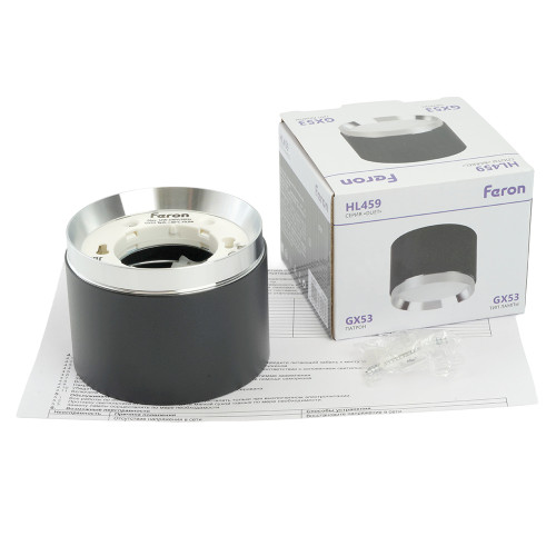 Светильник потолочный Feron Barrel DUET HL459 12W, 230V,GX53, черный + хром IP20 Светильник потолочный Feron Barrel DUET HL459 12W, 230V,GX53, черный + хром IP20