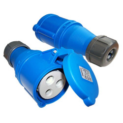 Розетка Lanmaster LAN-IEC-309-32A1P/F однофазная мама 32A 250V разборная синий