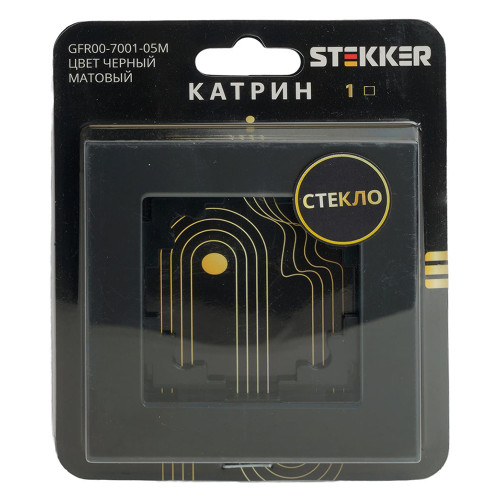 Рамка 1-местная, стекло, STEKKER GFR00-7001-05М, серия Катрин, черный матовый Рамка 1-местная, стекло, STEKKER GFR00-7001-05М, серия Катрин, черный матовый