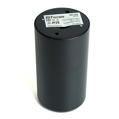 Светильник потолочный Feron ML184 Barrel ECHO MR16 GU10 35W 230V, черный, с антибликовой сеточкой Светильник потолочный Feron ML184 Barrel ECHO MR16 GU10 35W 230V, черный, с антибликовой сеточкой