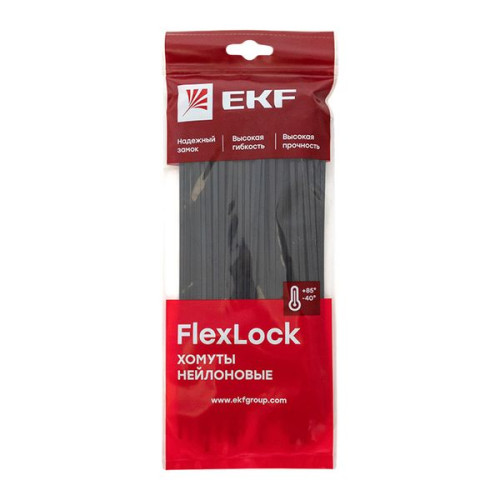 Хомут P6.6 стандартный (ч), 3.6x200 (100шт) FlexLock Хомут P6.6 стандартный (ч), 3.6x200 (100шт) FlexLock