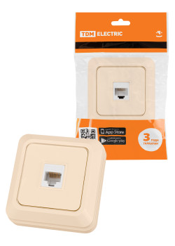 Розетка компьютерная (RJ-45) открытой установки IP20, сл. кость 