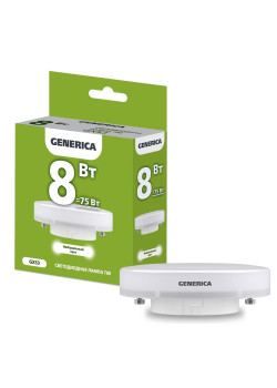 Лампа светодиодная/ Лампа светодиодная T80 таблетка 8Вт 230В 4000К GX53 GENERICA