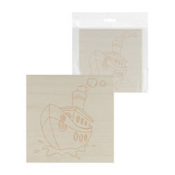 Доска для выжигания, Кораблик, 150х150 мм, 1 шт., пакет, TDM