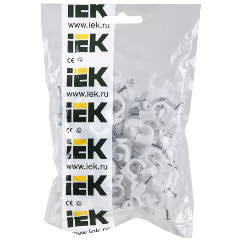 Скоба 10мм круглая пластиковая (100шт) IEK