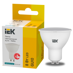 Лампа светодиодная ALFA PAR16 софит 8Вт 230В 4000К GU10 (6шт) IEK
