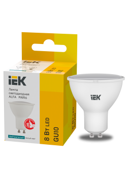 Лампа светодиодная ALFA PAR16 софит 8Вт 230В 4000К GU10 (6шт) IEK