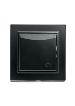 Розетка 1-местная c/з с крышкой STEKKER, PST16-9012-03, 250В, 16А, с защитной шторкой, серия Эрна, черный