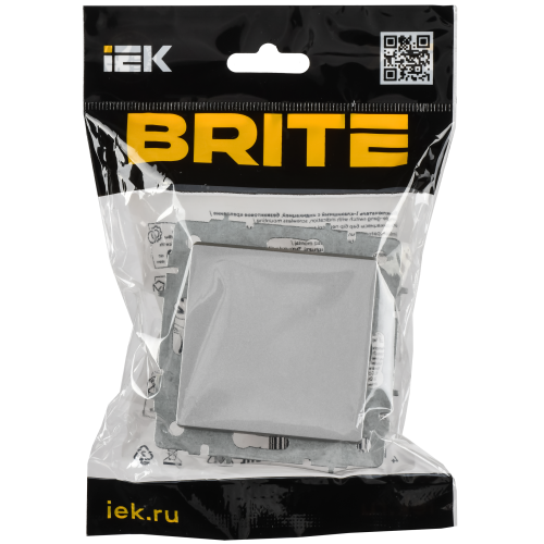 BRITE Выключатель 1-клавишный 10А безвинтовое крепление ВС11-1-0-БрА алюминий IEK