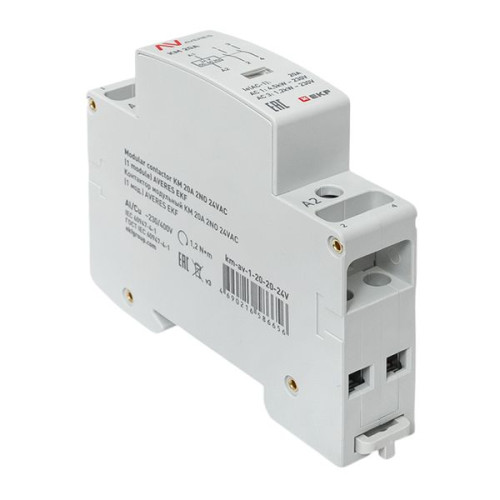 Контактор модульный КМ 20А 2NO 24В АС (1 мод.) AVERES EKF