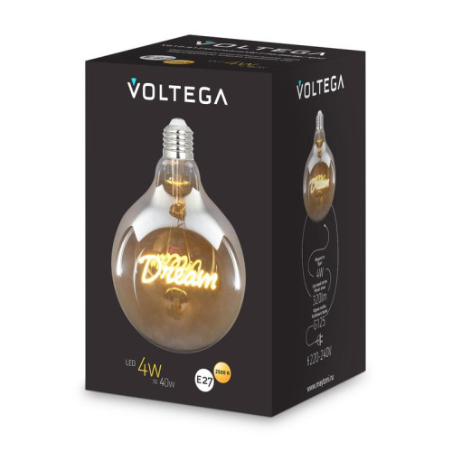 Лампа светодиодная Loft Led G125 4Вт 2500К E27 Voltega 8552 Лампа светодиодная Loft Led G125 4Вт 2500К E27 Voltega 8552