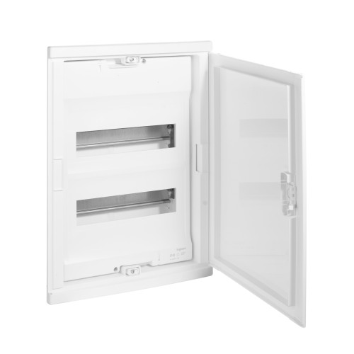 Щит встраиваемый Nedbox - со скругленной дверью белой RAL 9010 - 2 рейки - 24+4 модуля Щит встраиваемый Nedbox - со скругленной дверью белой RAL 9010 - 2 рейки - 24+4 модуля