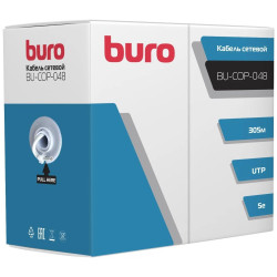 Кабель сетевой Buro BU-COP-048 UTP 4 пары cat.5E solid 0.48мм Cu 305м серый