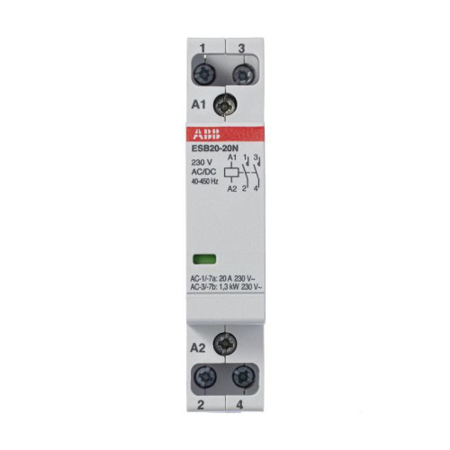 Контактор ESB20-20N-06 модульный (20А АС-1 2НО) катушка 230В AC/DC ABB 1SBE121111R0620 Контактор ESB20-20N-06 модульный (20А АС-1 2НО) катушка 230В AC/DC ABB 1SBE121111R0620