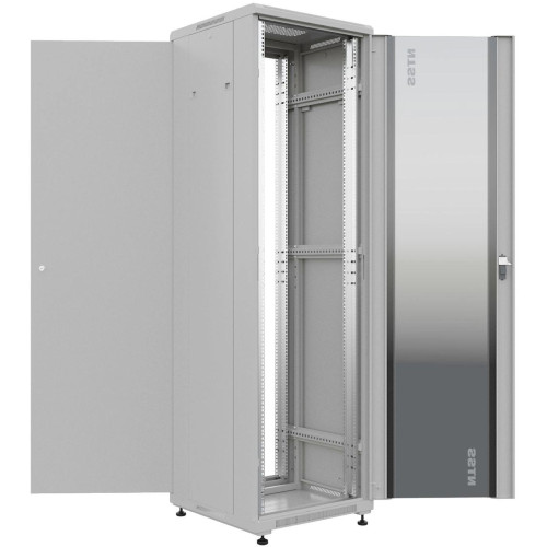 Шкаф коммутационный NTSS Премиум (NTSS-R18U6060GS) напольный 18U 600x600мм пер.дв.стекл металл 900кг серый 510мм 903мм IP20