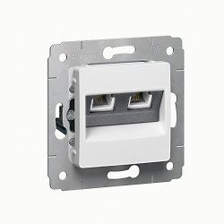 Cariva DIY Розетка RJ11 - 2 входа, белая
