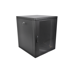 Шкаф коммутационный ЦМО (ШРН-М-12.500-9005) настенный 12U 600x520мм пер.дв.стекл 130кг черный 456мм 21.6кг 180град. 610мм